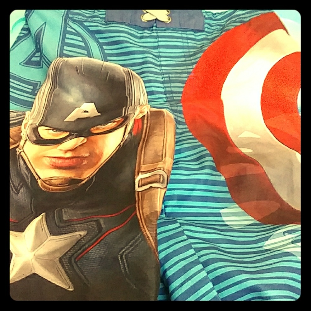 Marvel Avengers red white and blue swimsuit